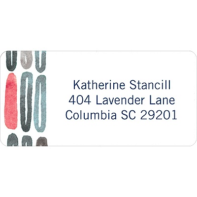 Watercolor Rings -- Blue Address Label