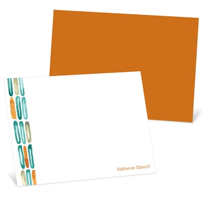 Watercolor Rings -- Orange Personalized Note Card
