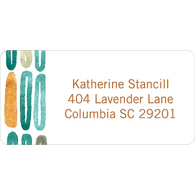 Watercolor Rings -- Orange Address Label