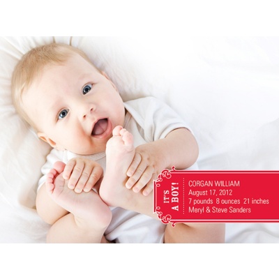 The Golden Ticket -- Boy Photo Birth Announcement