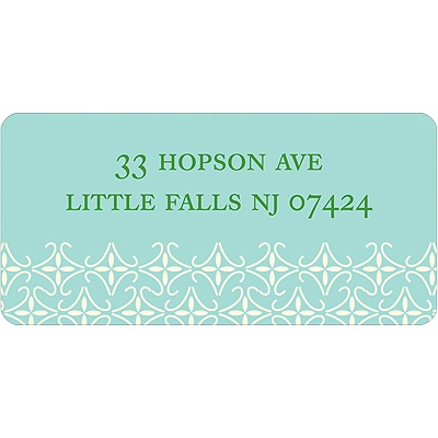 Small Pattern -- Aqua Address Label