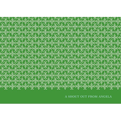 Small Pattern -- Green Personalized Note Card