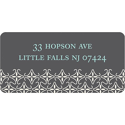 Small Pattern -- Grey Address Label