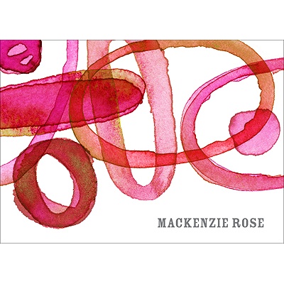 Organic Mix in Pink -- Personalized Note Card
