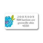 Peony Perfection in Blue -- Address Label