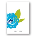 Peony Perfection in Blue -- Personalized Note Card