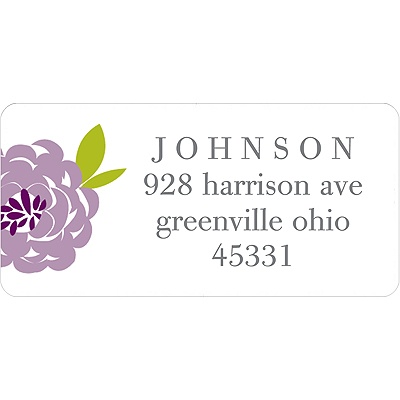 Peony Perfection in Purple -- Address Label