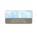 Memories in Blue -- Toile Address Label