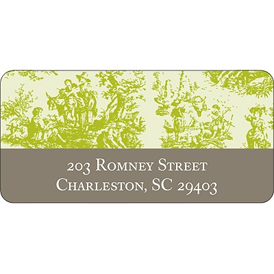 Memories in Green -- Toile Address Label