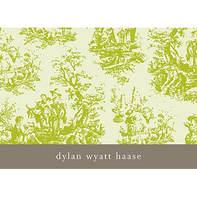 Memories in Green -- Toile Thank You Card