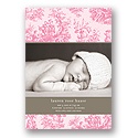 Memories in Pink --Toile Photo Birth Announcement