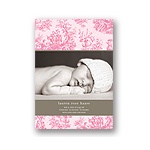 Memories in Pink --Toile Photo Birth Announcement