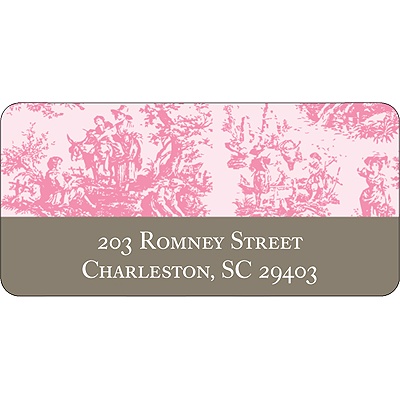 Memories in Pink -- Toile Address Label