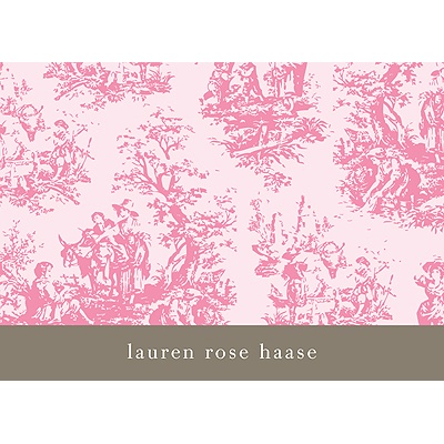Memories in Pink -- Toile Thank You Card