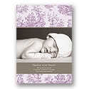 Memories in Purple -- Toile Photo Birth Announcement