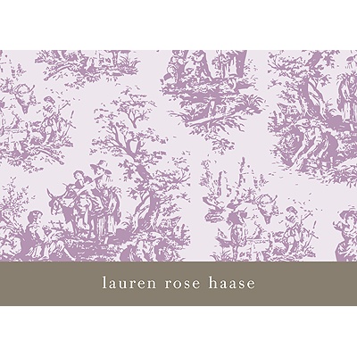 Memories in Purple -- Toile Thank You Card