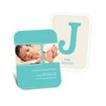 B is for Baby --  Boy Monogrammed Birth Announcements