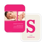 B is for Baby -- Girl Monogrammed Birth Announcements