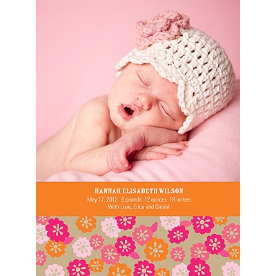 Array of Flowers -- Photo Birth Announcement