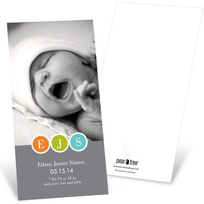 Monogram Seal -- Boy Photo Birth Announcement