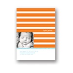 Stripes and Scallops -- Boy Photo Birth Announcement