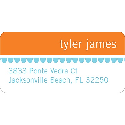 Stripes and Scallops -- Boy Cute Address Label