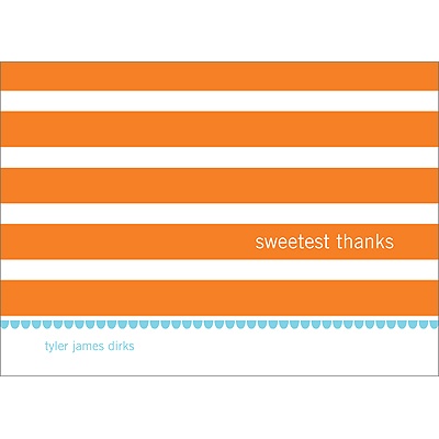 Stripes and Scallops -- Baby Boy Thank You Card