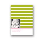 Stripes and Scallops -- Girl Photo Birth Announcement