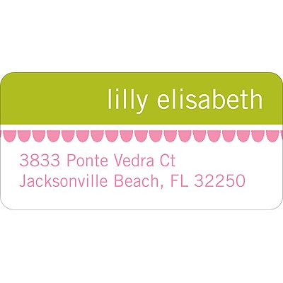 Stripes and Scallops -- Girl Cute Address Label