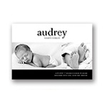 Bold Baby -- Girl Photo Birth Announcement
