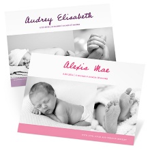 Trendy Two-somes -- Photo Twin Birth Announcements