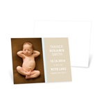 Lovely Stripes in Blue -- Photo Birth Announcement
