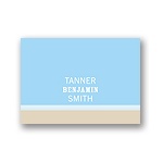 Lovely Stripes in Blue -- Baby Thank You Card