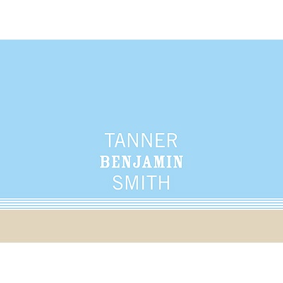 Lovely Stripes in Blue -- Baby Thank You Card