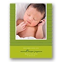 Stylish Swirls in Green -- Photo Birth Announcement