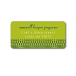 Stylish Swirls in Green -- Address Label
