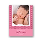 Stylish Swirls in Pink -- Photo Birth Announcement