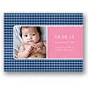 Criss Cross Love in Blue -- Photo Birth Announcement