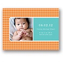Criss Cross Love in Orange -- Photo Birth Announcement