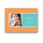 Criss Cross Love in Orange -- Photo Birth Announcement