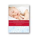 Welcoming Blooms in Blue -- Photo Birth Announcement