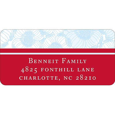 Welcoming Blooms in Blue -- Address Label