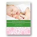 Welcoming Blooms in Pink -- Photo Birth Announcement