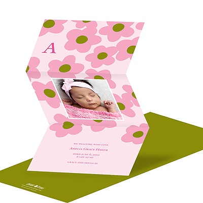 Playful Petals -- Photo Birth Announcement
