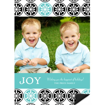 Stylish Snowflake Delight - Photo Magnet Christmas Card