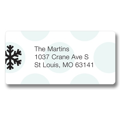 Falling Snowflakes -- Christmas Address Label