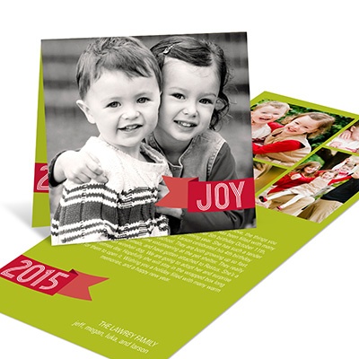 THE GOLDEN TICKET -- BOY PHOTO BIRTH ANNOUNCEMENT, 2in. x 4in. Folded Holiday Card