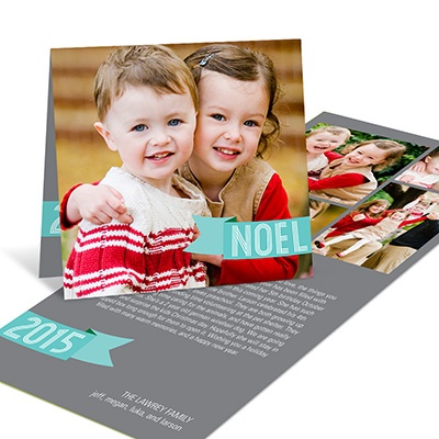 THE GOLDEN TICKET -- BOY PHOTO BIRTH ANNOUNCEMENT, 2in. x 4in. Folded Holiday Card