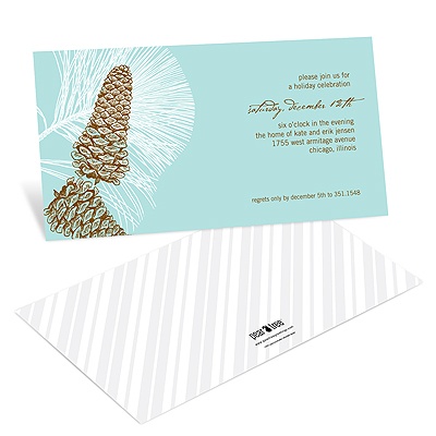 Sketched Pinecones -- Holiday Party Invitations