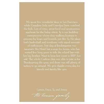 Warmest Greetings -- Vertical Christmas Letter Insert